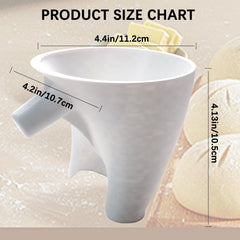 Flour funnel for dry and wet ingredients transfer into mixer