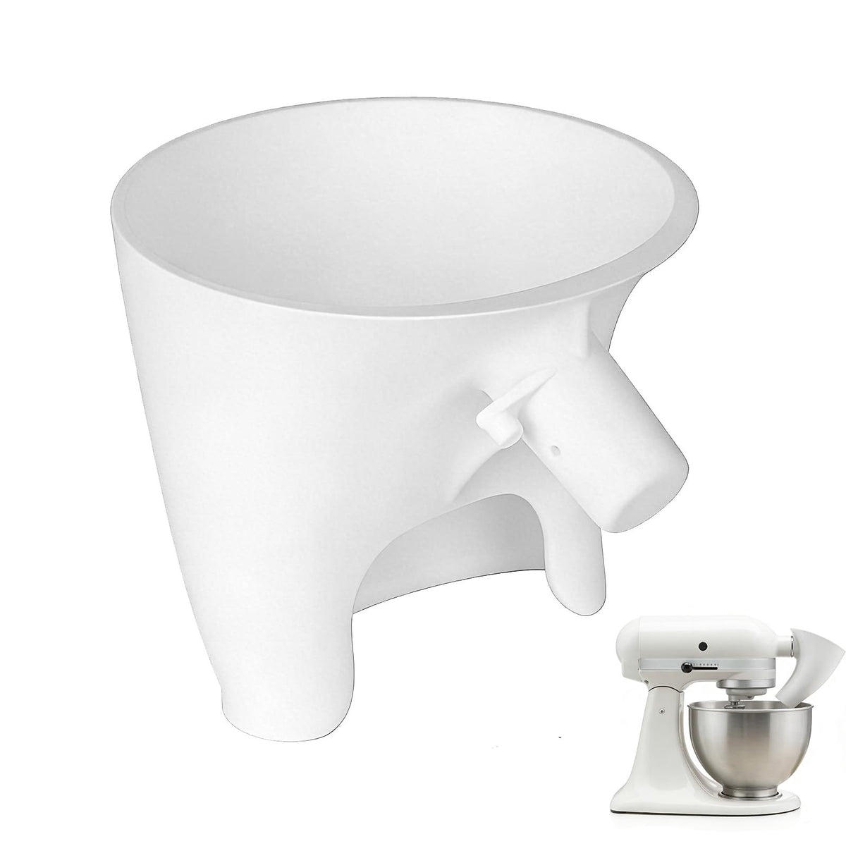 Flour funnel for Kitchen Aid Mixer white color