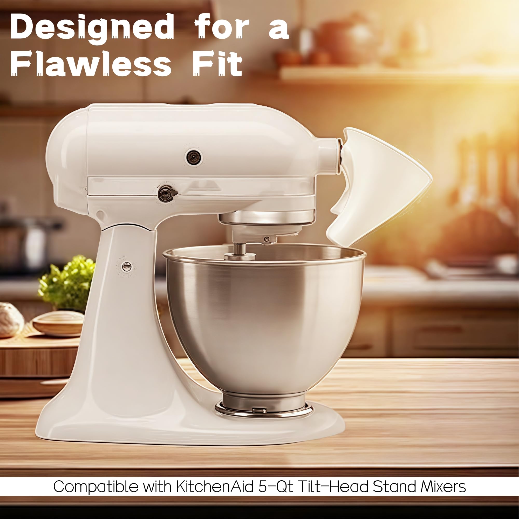 KSM150/125 compatible flour funnel on KitchenAid Artisan 5QT Tilt-Head Stand Mixer