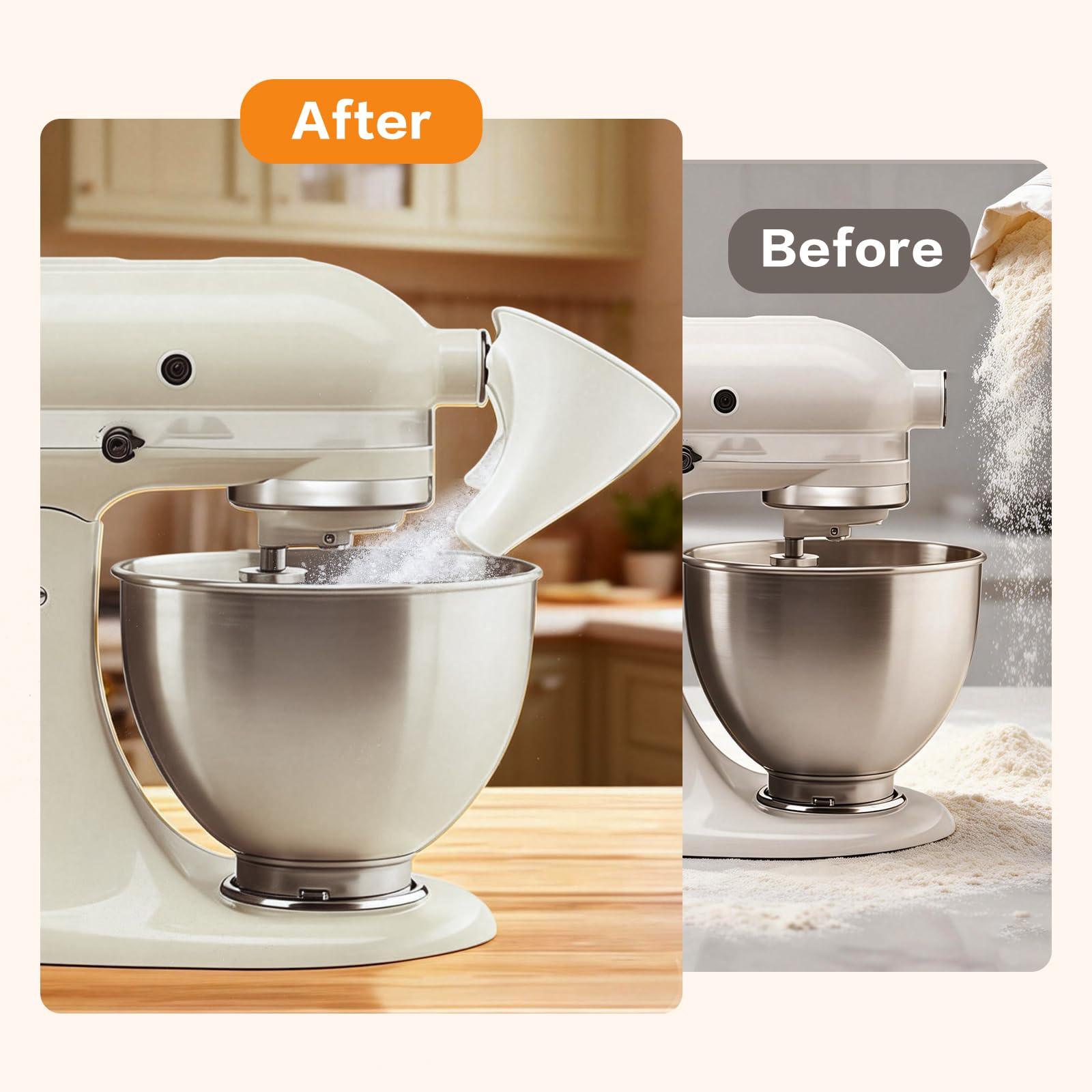 KSM150 tilt-head stand mixer flour funnel attachment