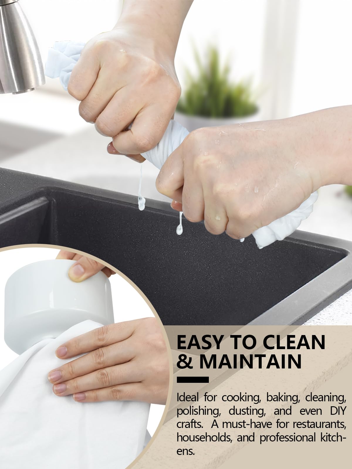 Durable reusable flour sack towels machine washable