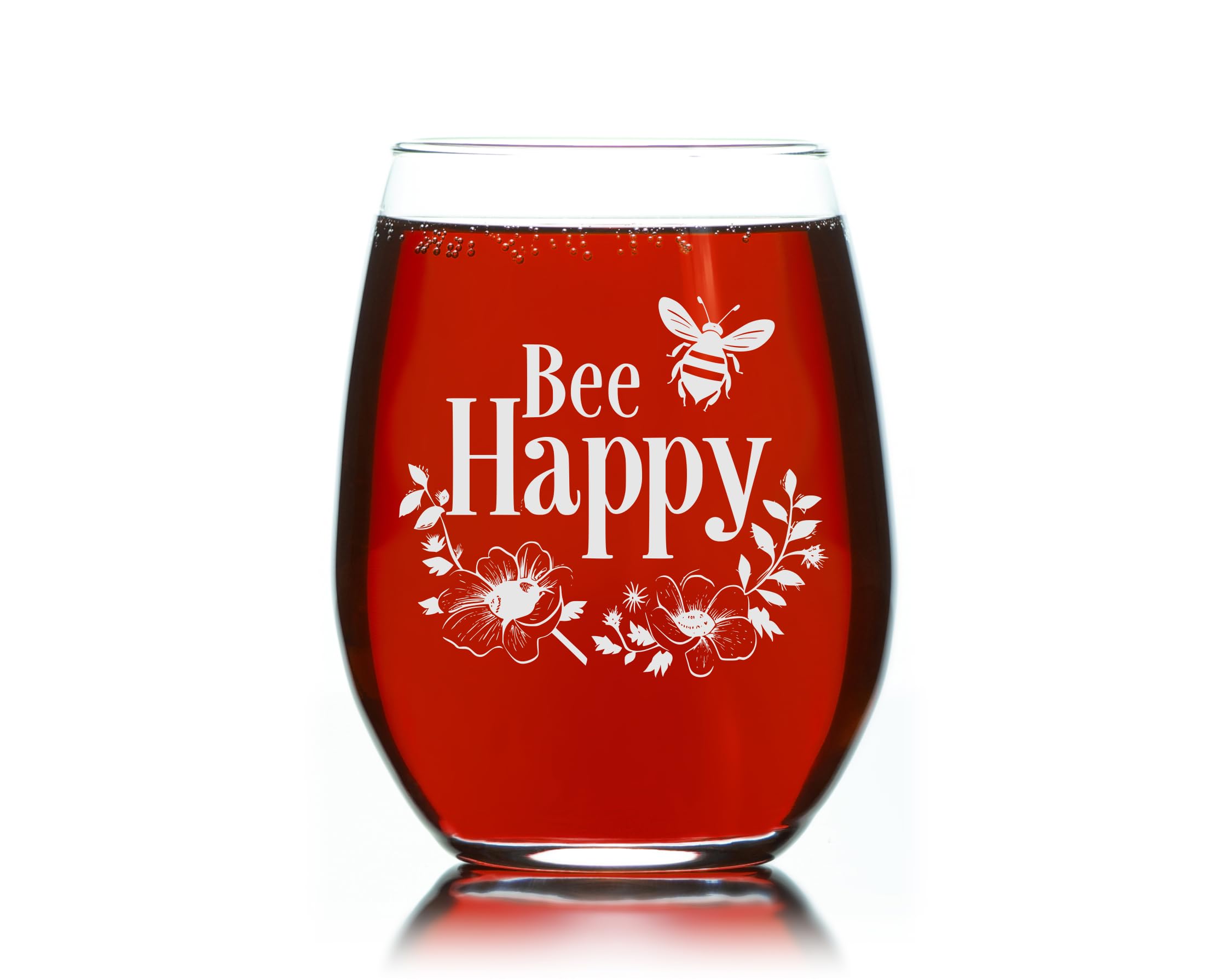 flower bee etched glass gift detail