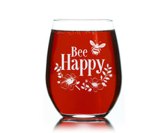 flower bee etched glass gift detail