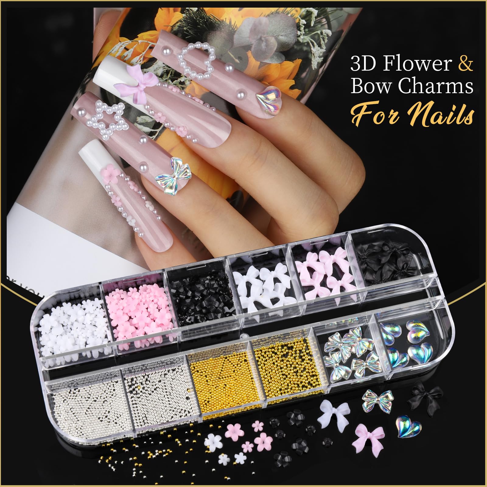 Flower butterfly charms and bows in Teentior kit