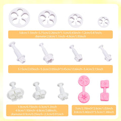 Flower clay cutters set 13 pieces varying sizes 1.9-8.8 cm