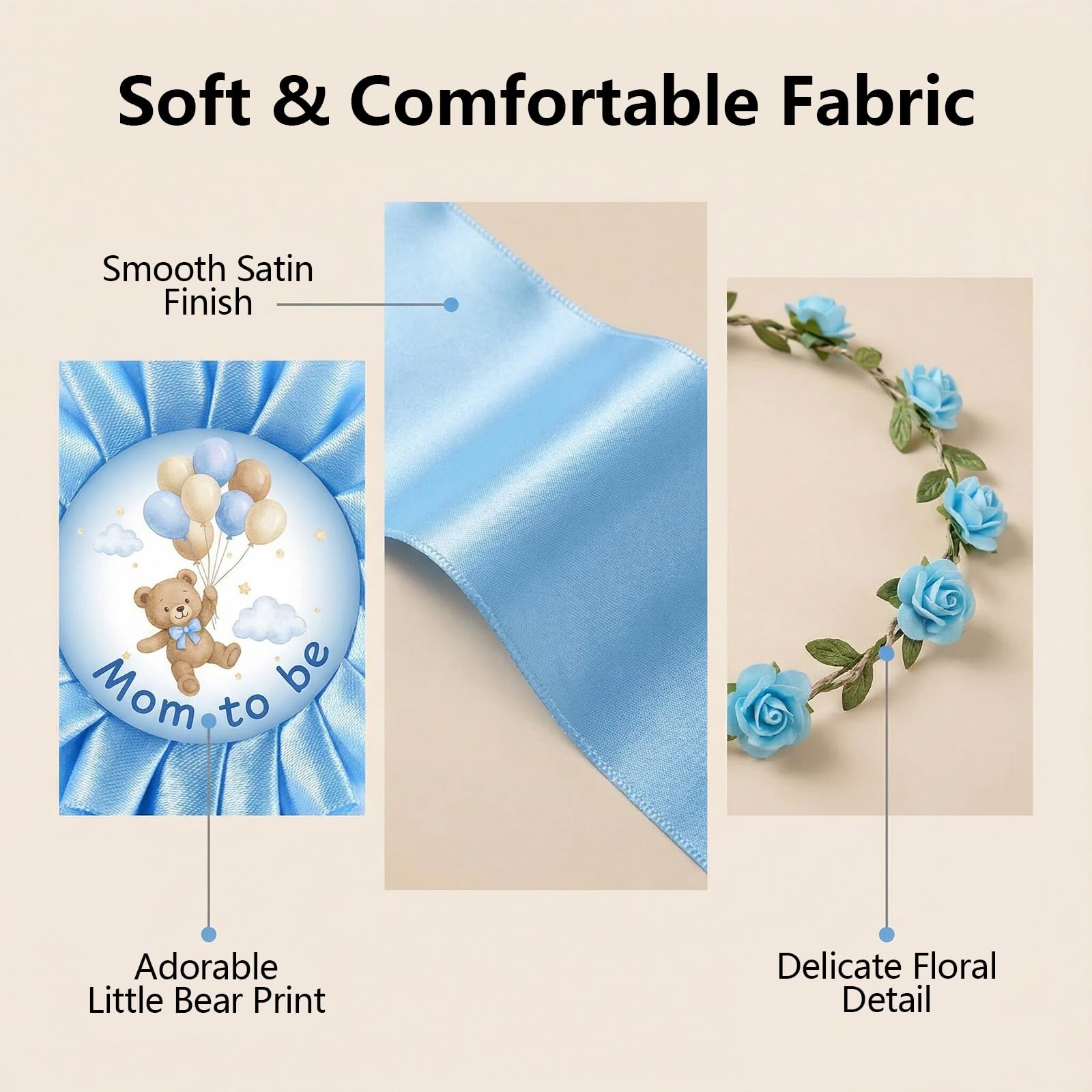 Flower crown headband diameter 7–7.4 inches