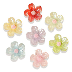 Flower Fridge Magnets 21 piece resin set in colorful design
