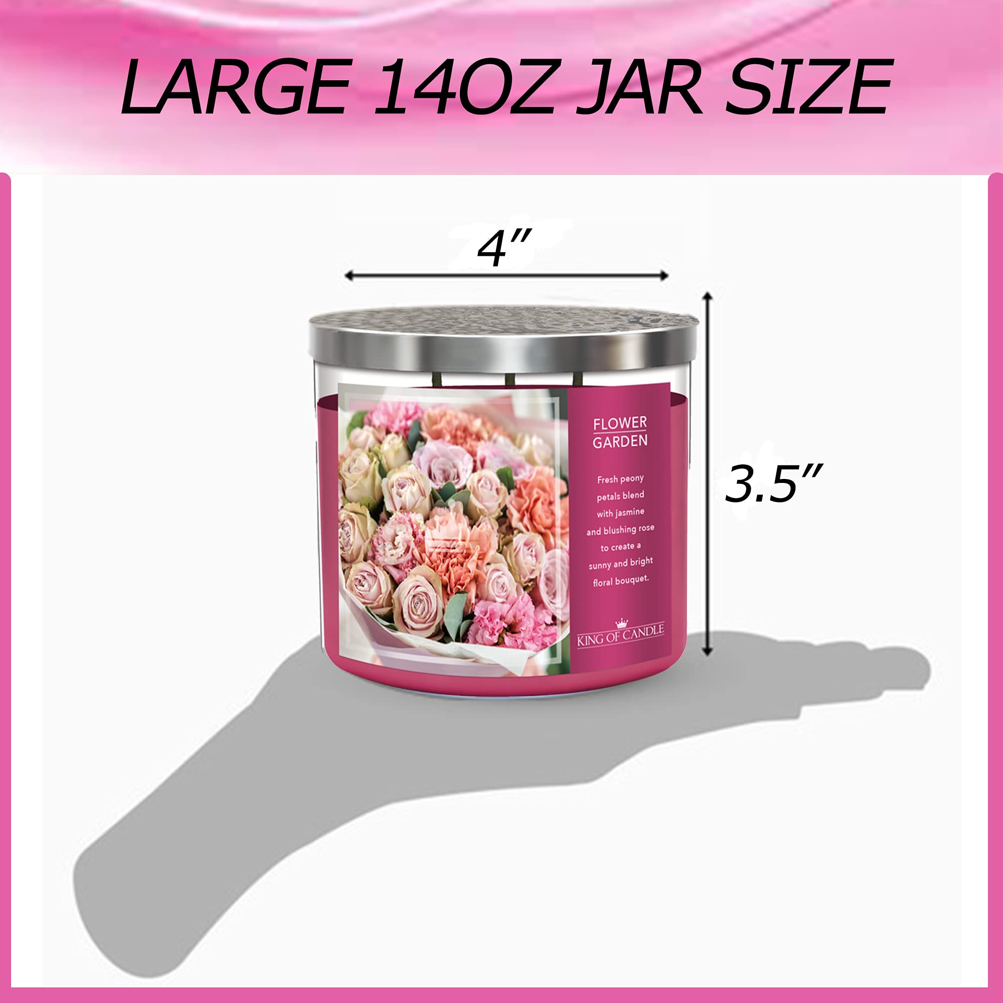 Pink floral scented candle suitable for living room decor