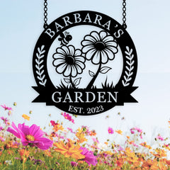 Personalized flower garden name sign for garden