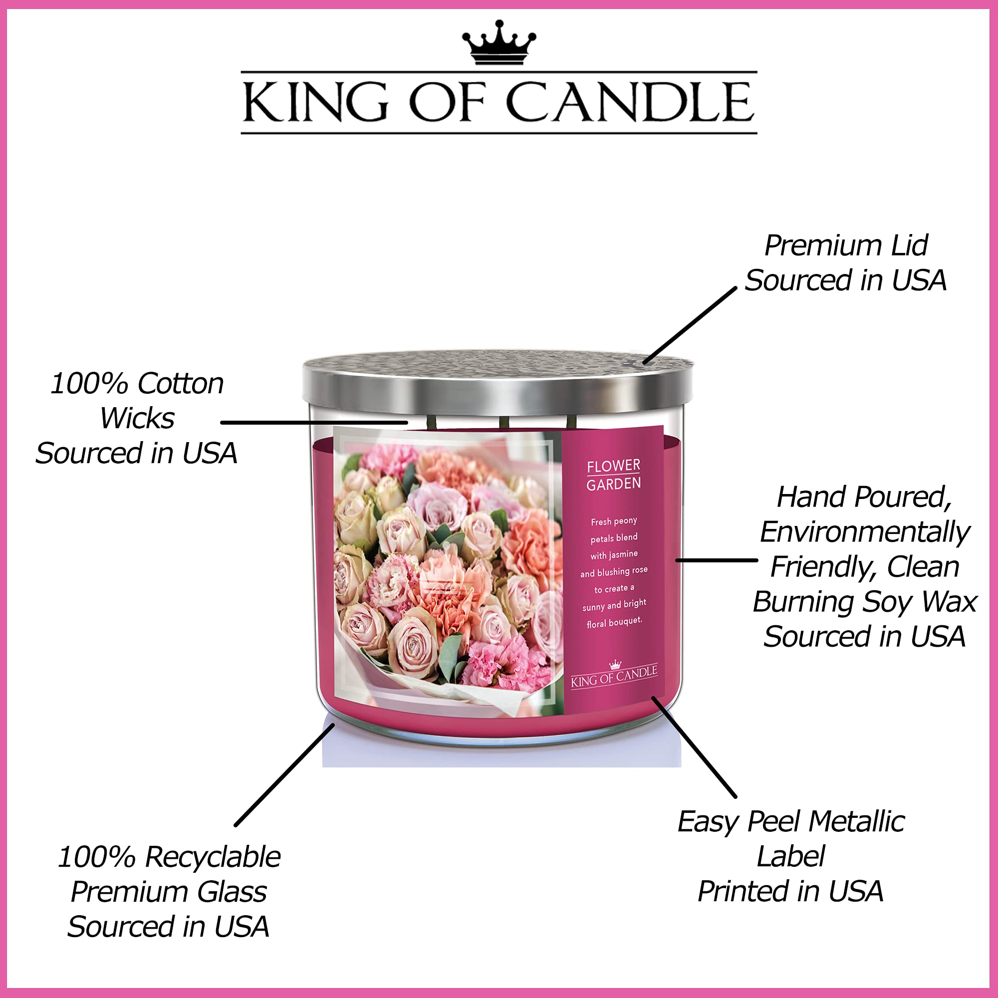 Flower Garden premium valentines gift candle for women
