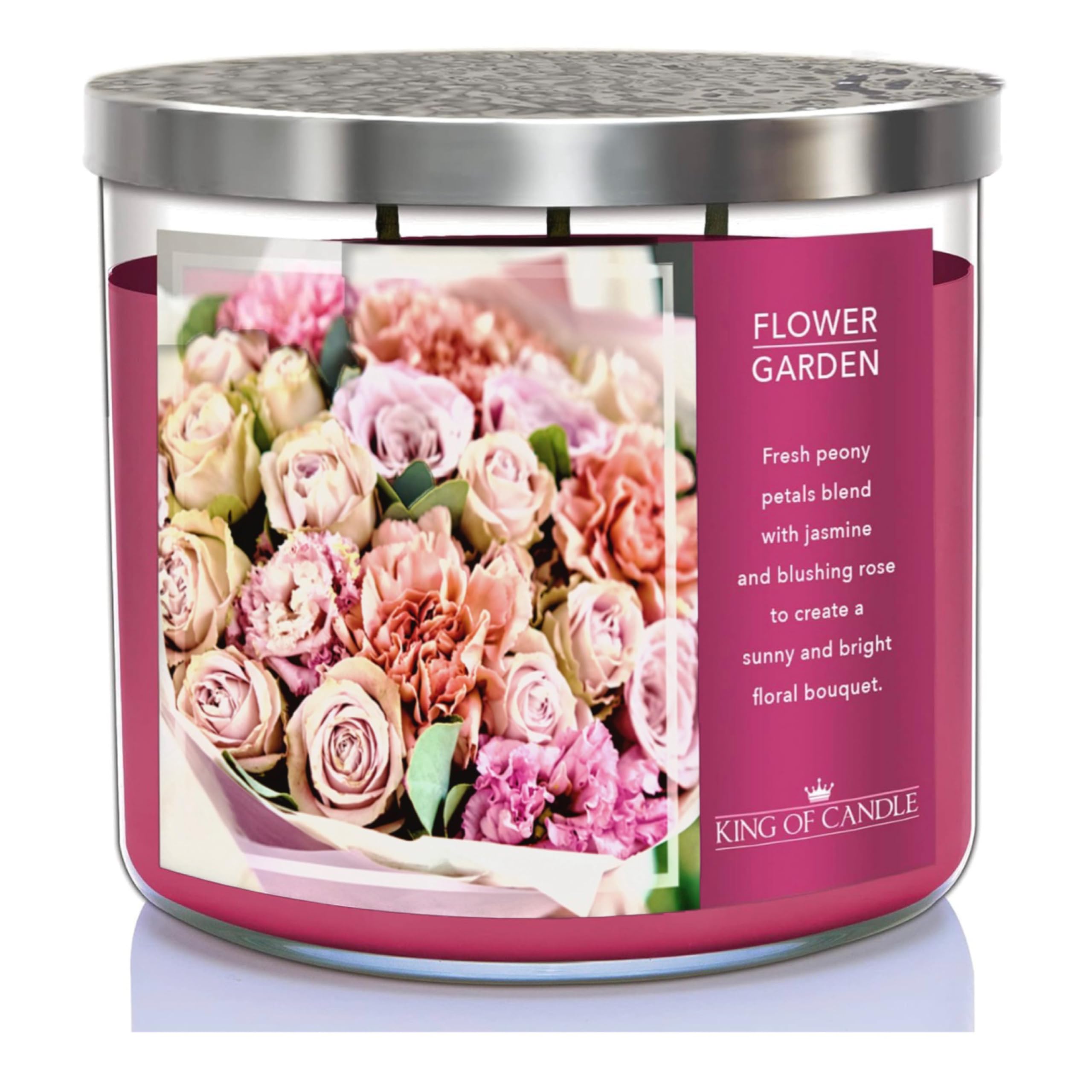 Flower Garden candle pink peony and wild jasmine scent