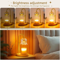 Wax melter candle warmer with adjustable dimmer and heat