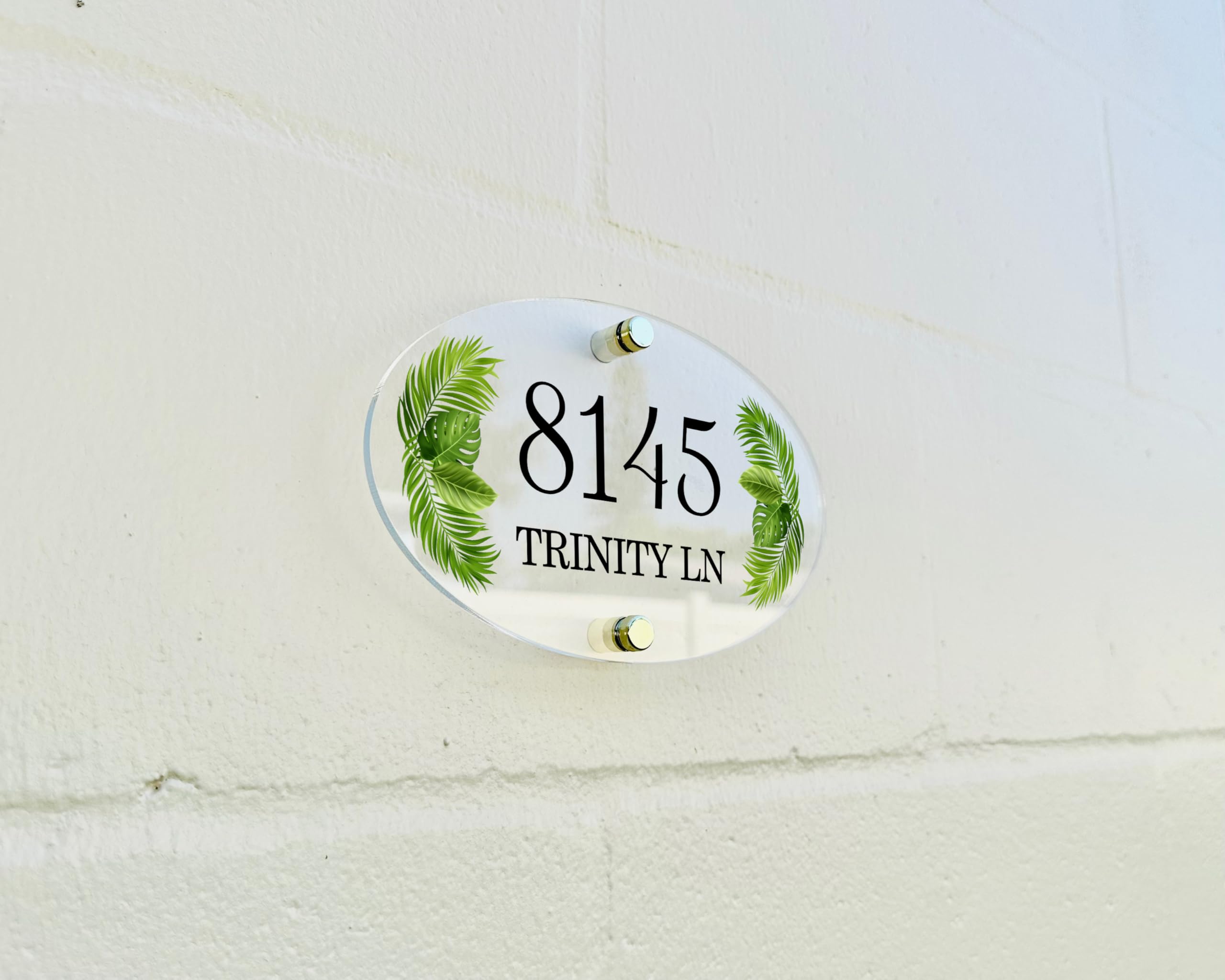 Flower House Sign tropical leaves design for home