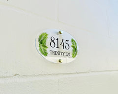 Flower House Sign tropical leaves design for home