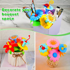 Flower pieces stems leaves blocks for craft kit