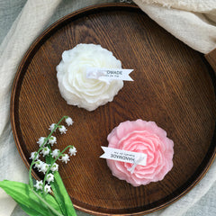 Flower shaped scented peony candles in assorted colors
