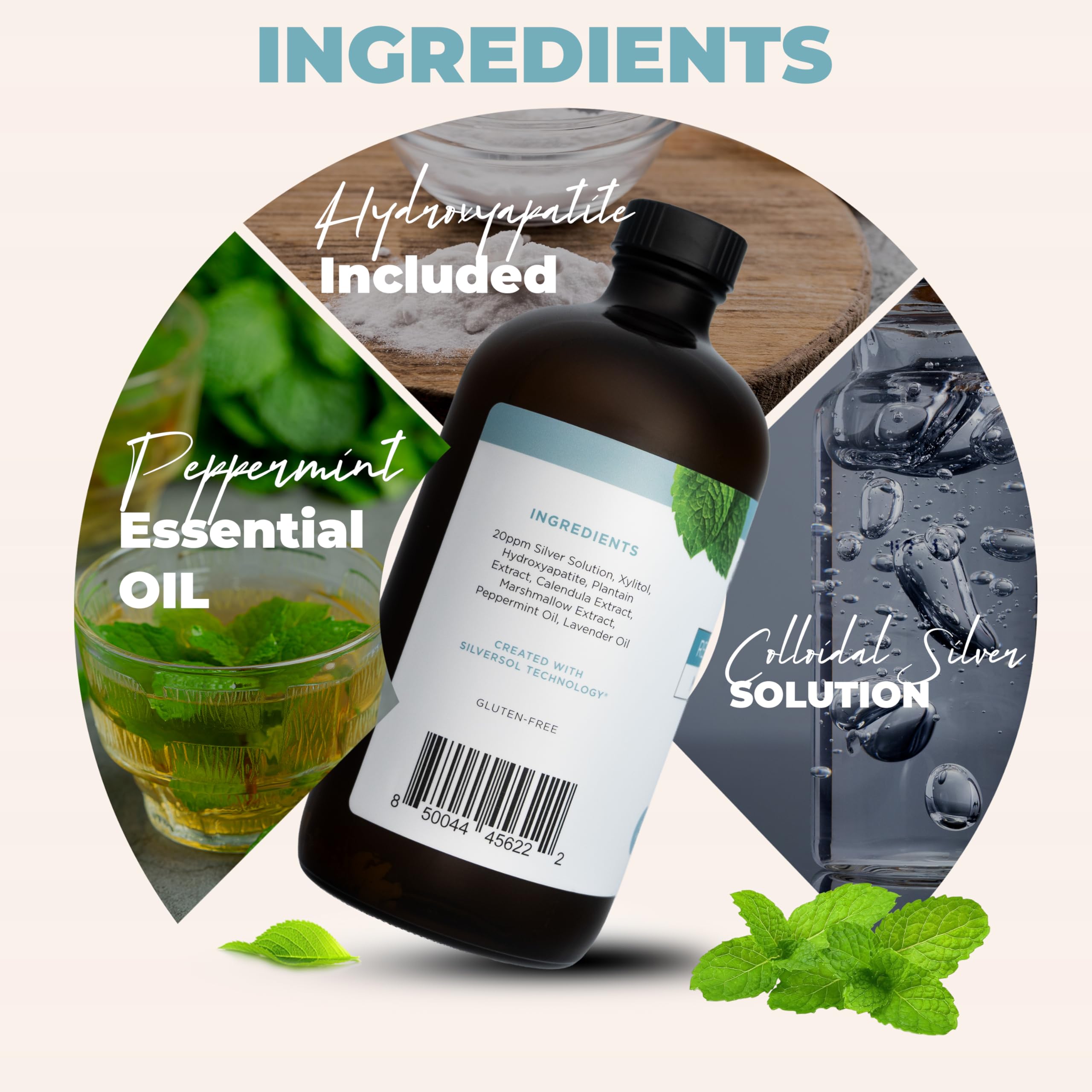 Fluoride-free alcohol-free mouthwash packaging