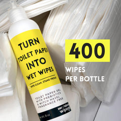flushable wipes concept with wipegel on toilet paper