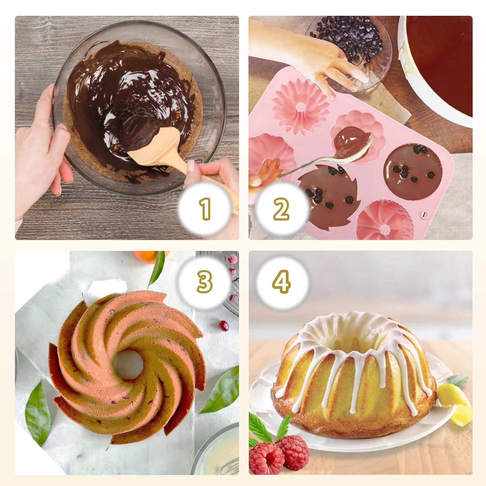 Each mini bundt cavity measures 2.36 x 2.36 inches
