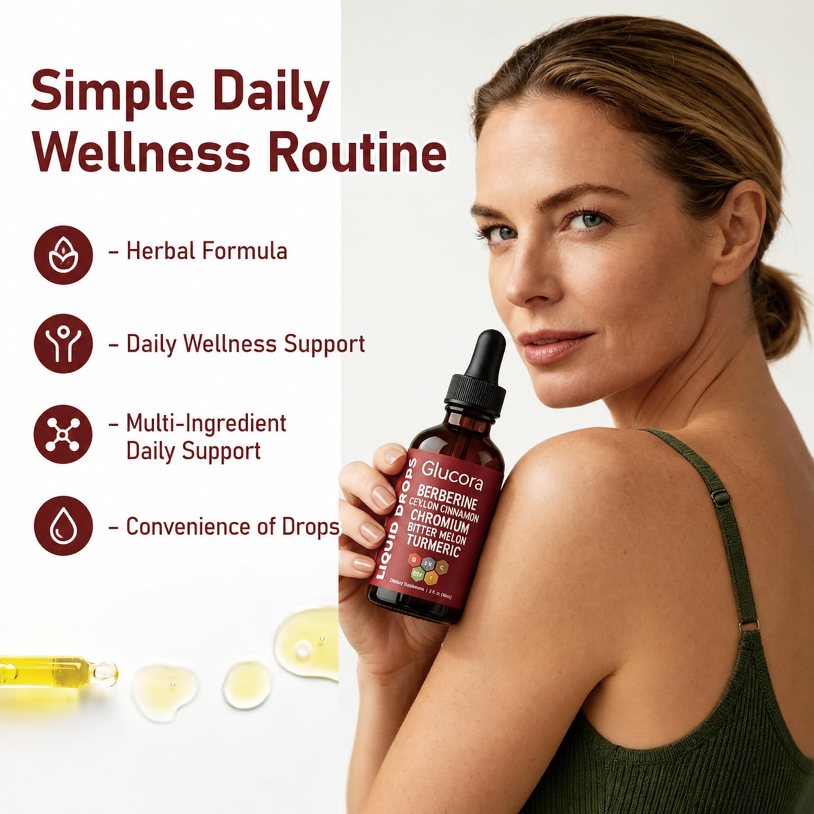 Vegan and sugar-free liquid supplement bottle label