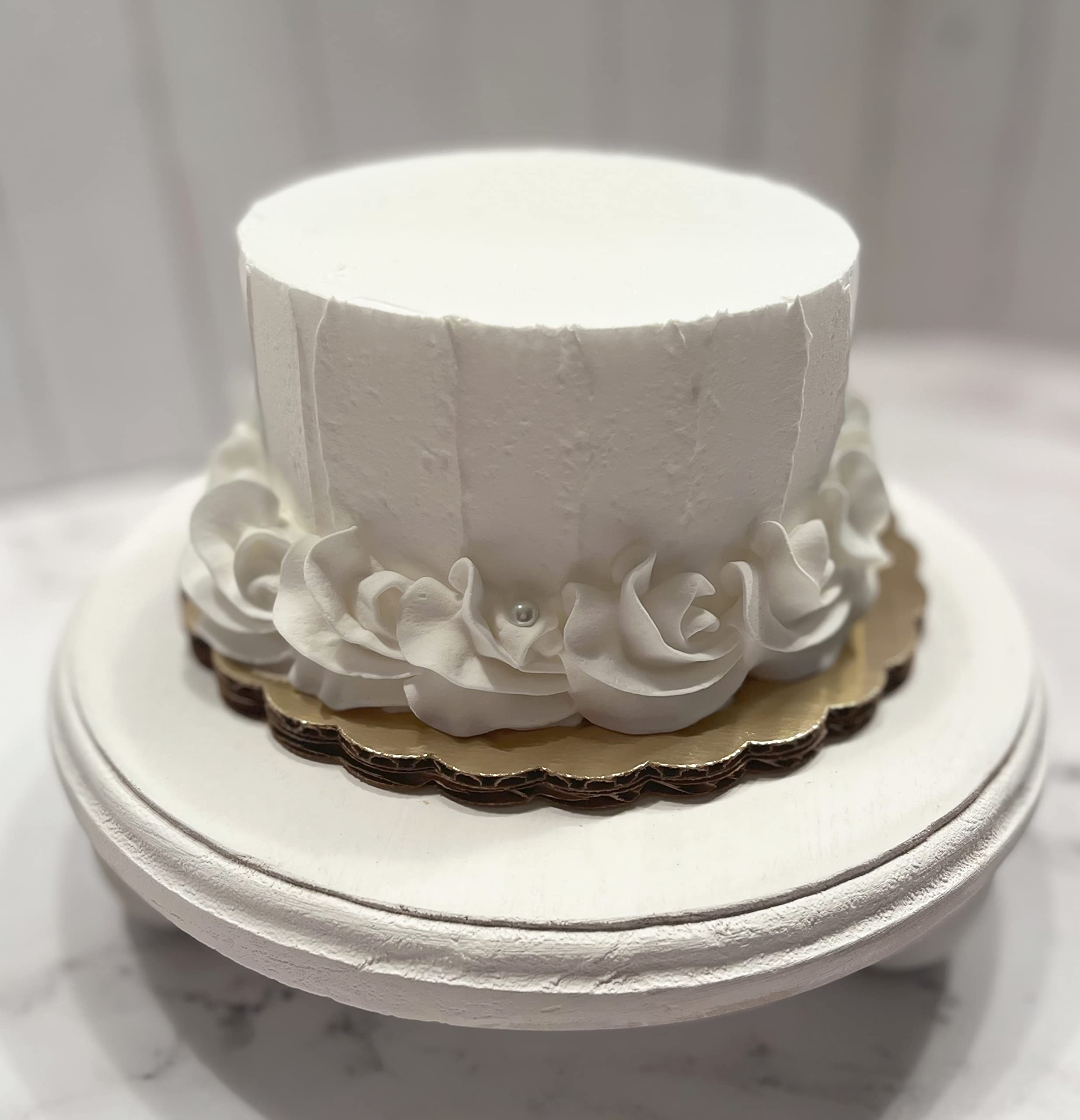 White simple wedding fake cake decor made of foam