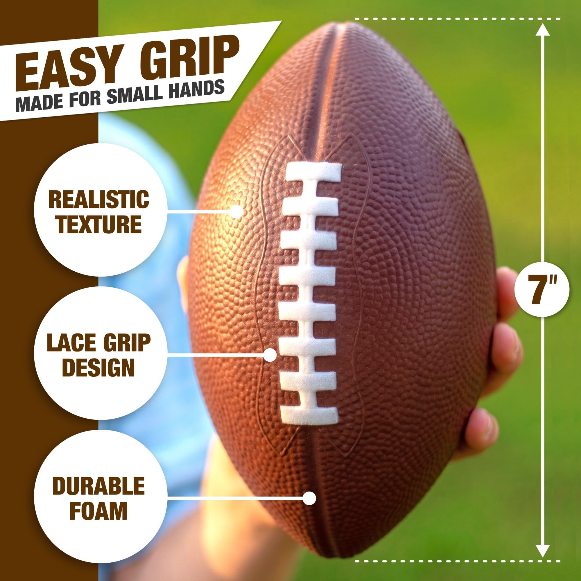 Youth size foam football 7in brown