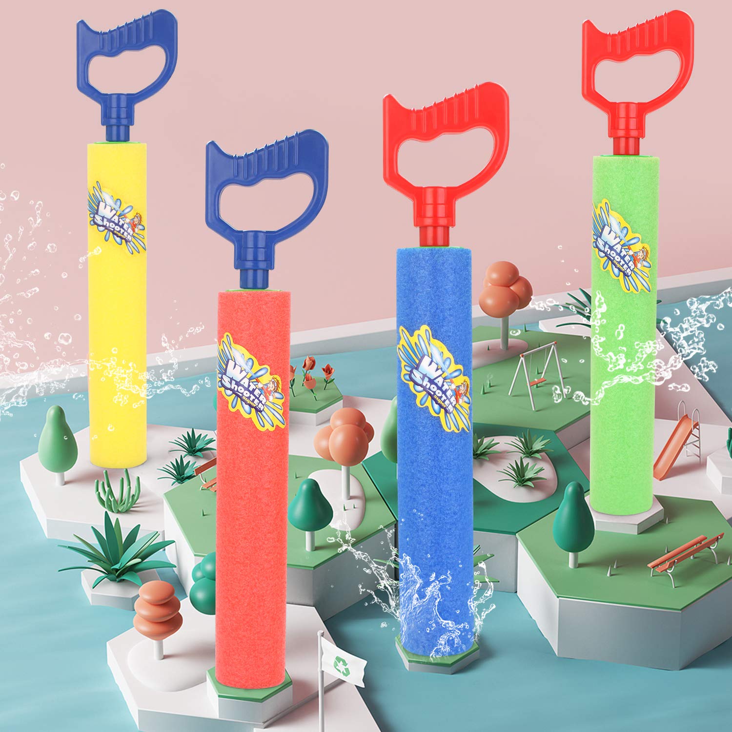 Outdoor summer water fights with Fun-Here water guns