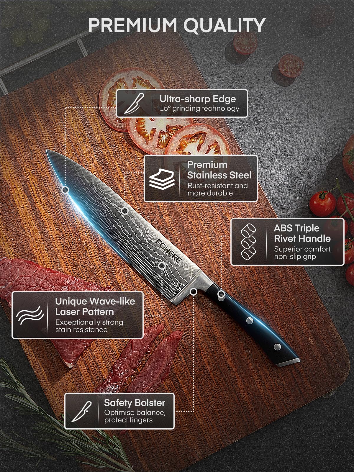 FOHERE 6 inch utility knife image