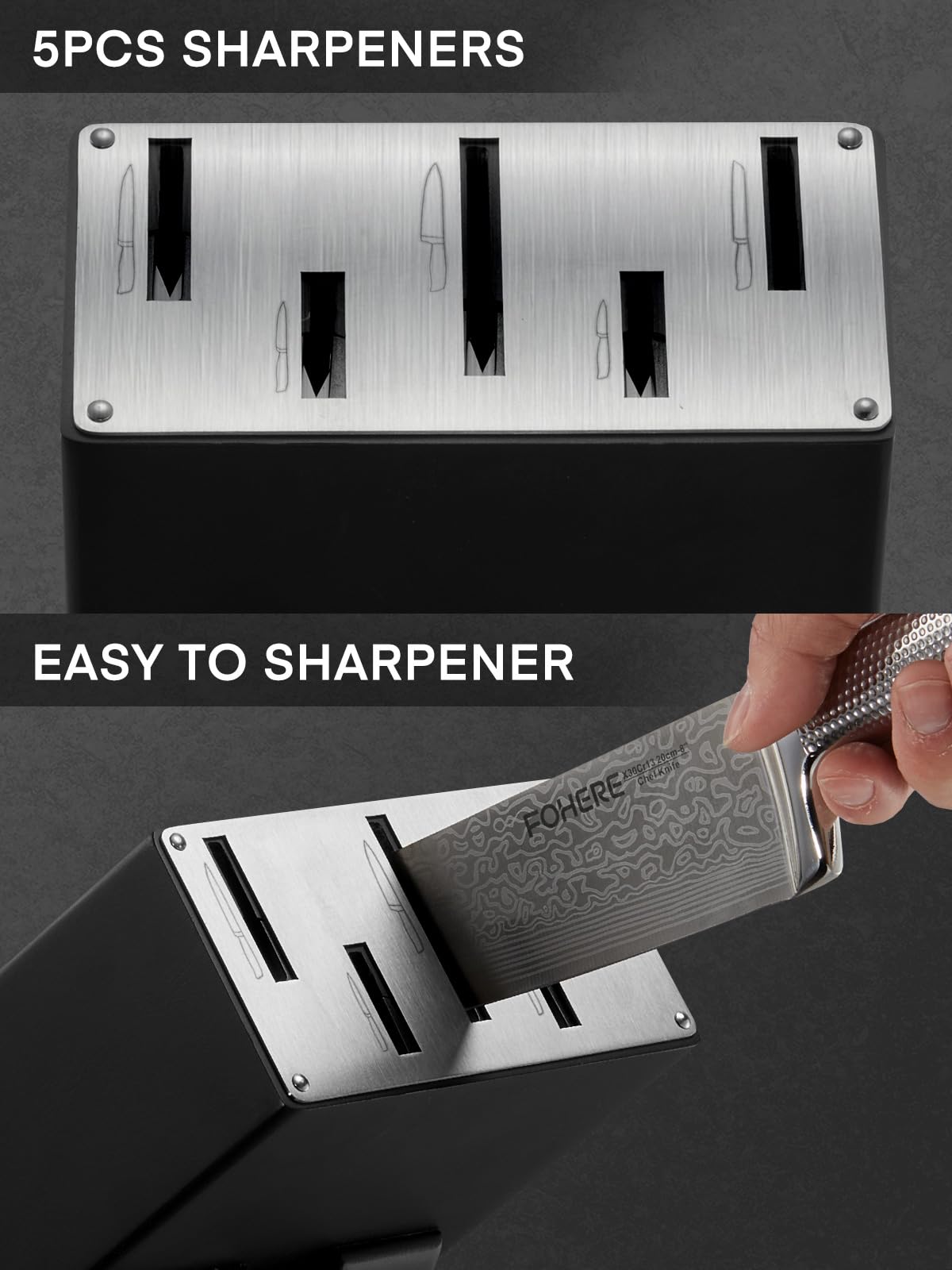 FOHERE 8 inch serrated bread knife image