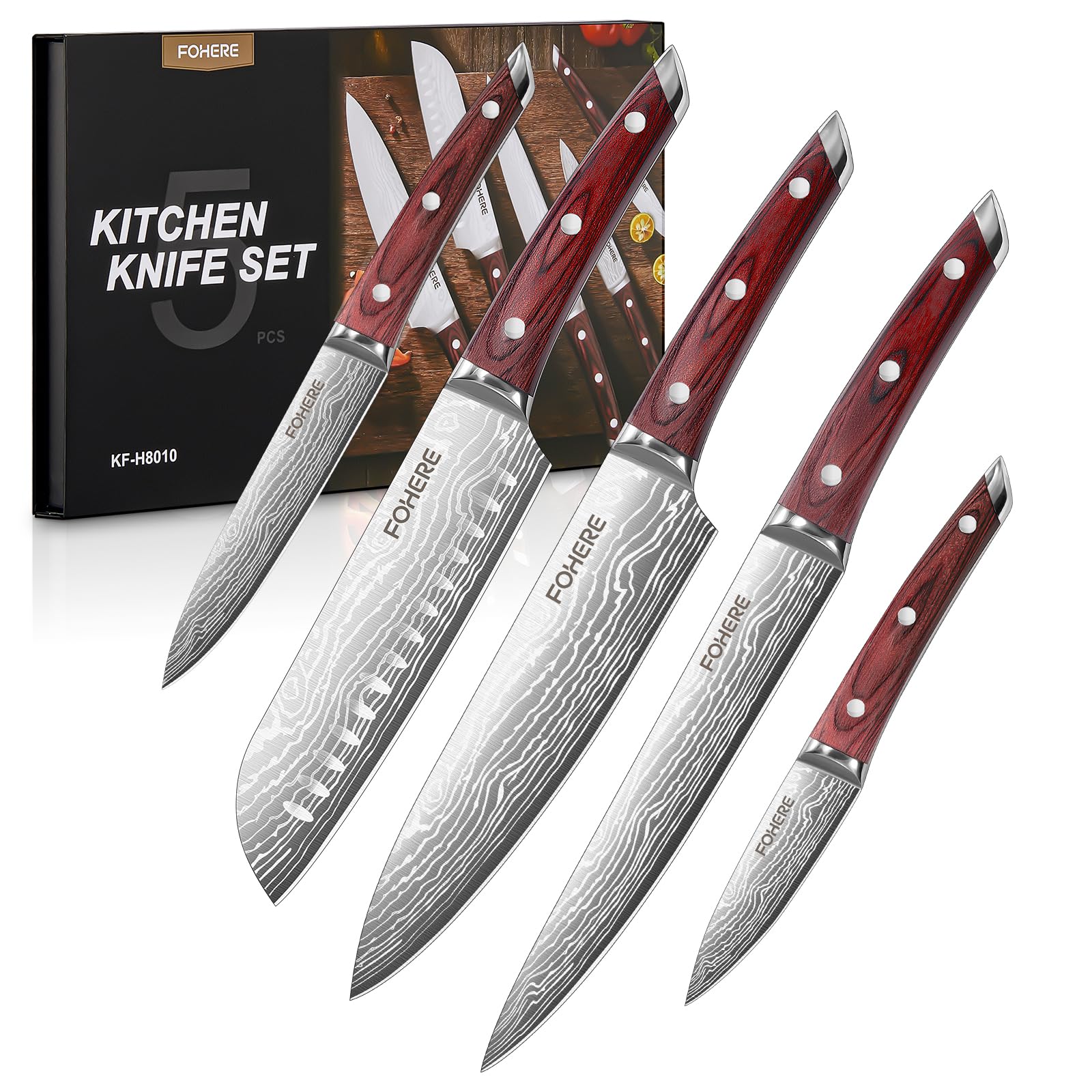 FOHERE chef knife set 8in chef knife