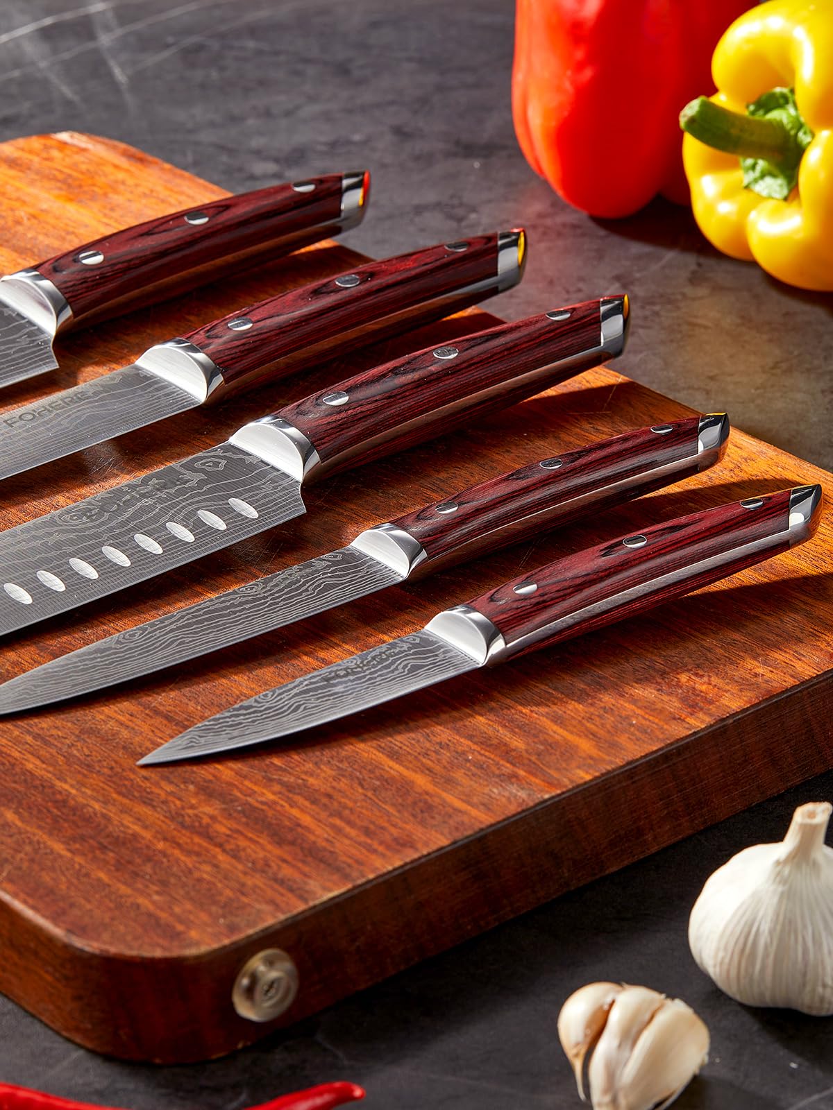 FOHERE 5 piece knife set overview