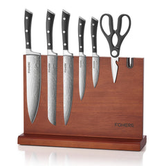 FOHERE kitchen knife set image showing 7 pieces