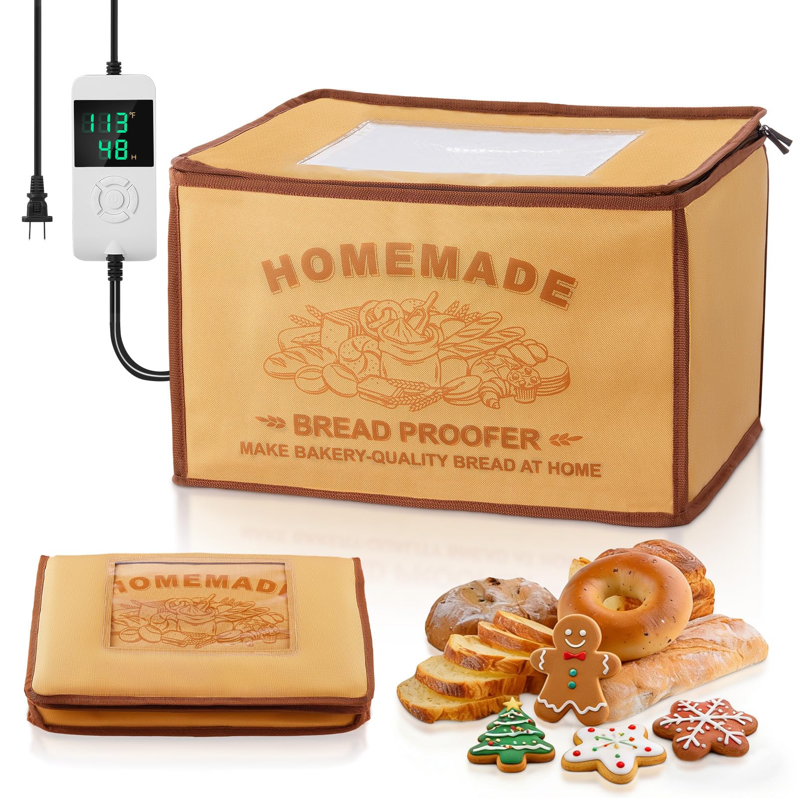 FOHERE proofing box folding bread proofer 34-liter capacity