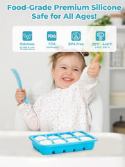 FOHERE silicone ice tray with lid for freezer