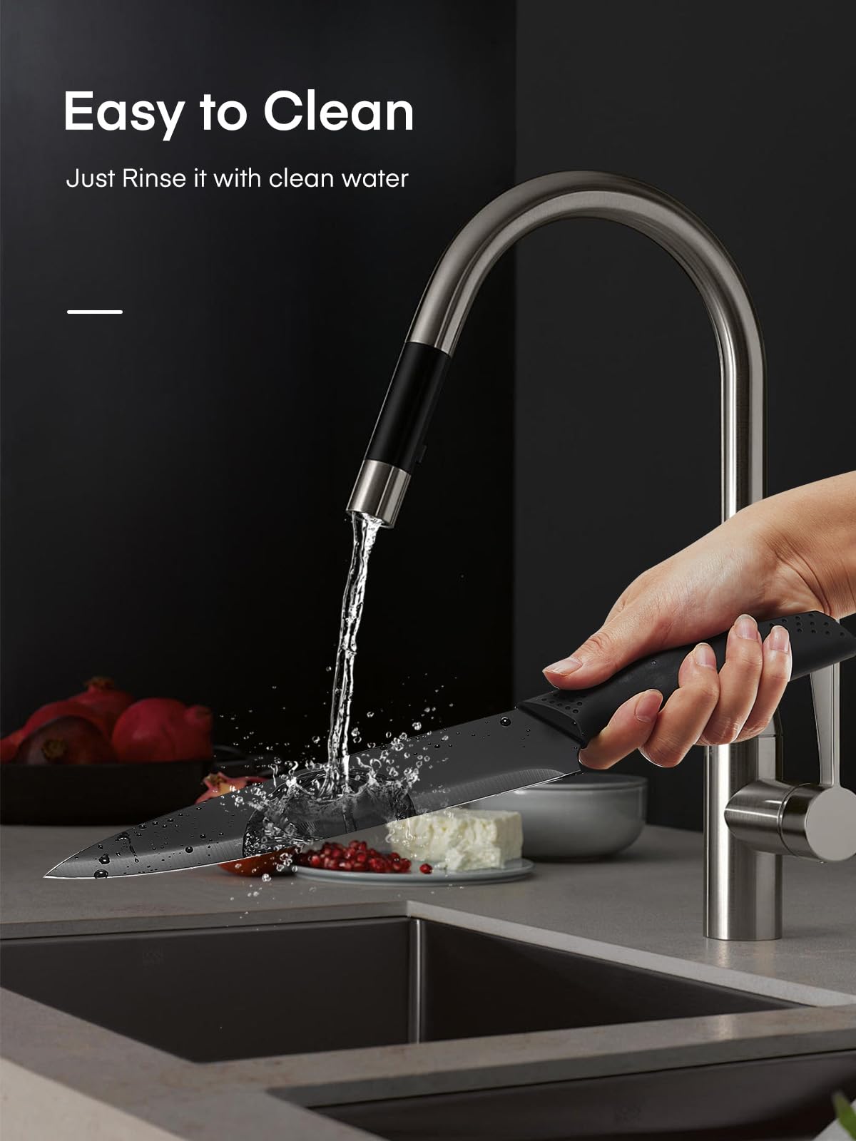 FOHERE ergonomic non-slip handle knives
