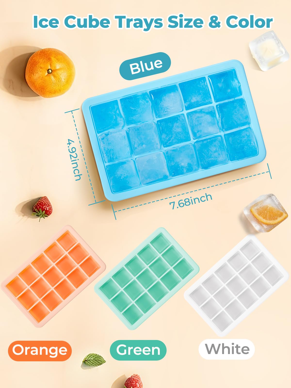 Stackable FOHERE freezer ice trays saving space