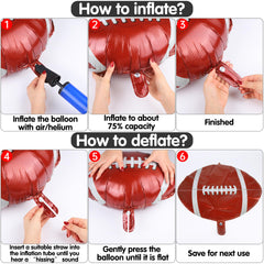 Self sealing 18 inch football balloons for air or helium
