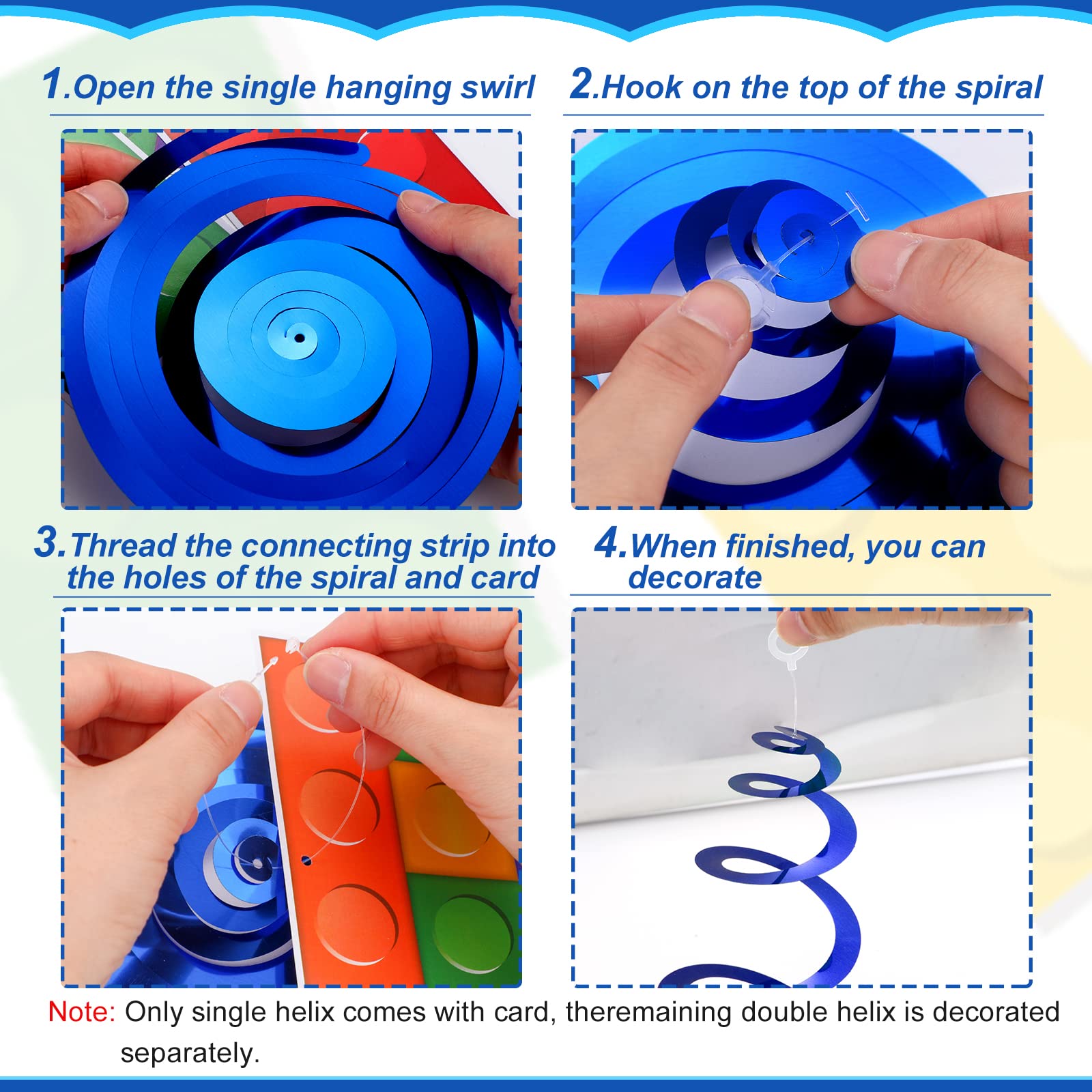 foil and cardboard material of building block swirls