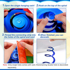 foil and cardboard material of building block swirls
