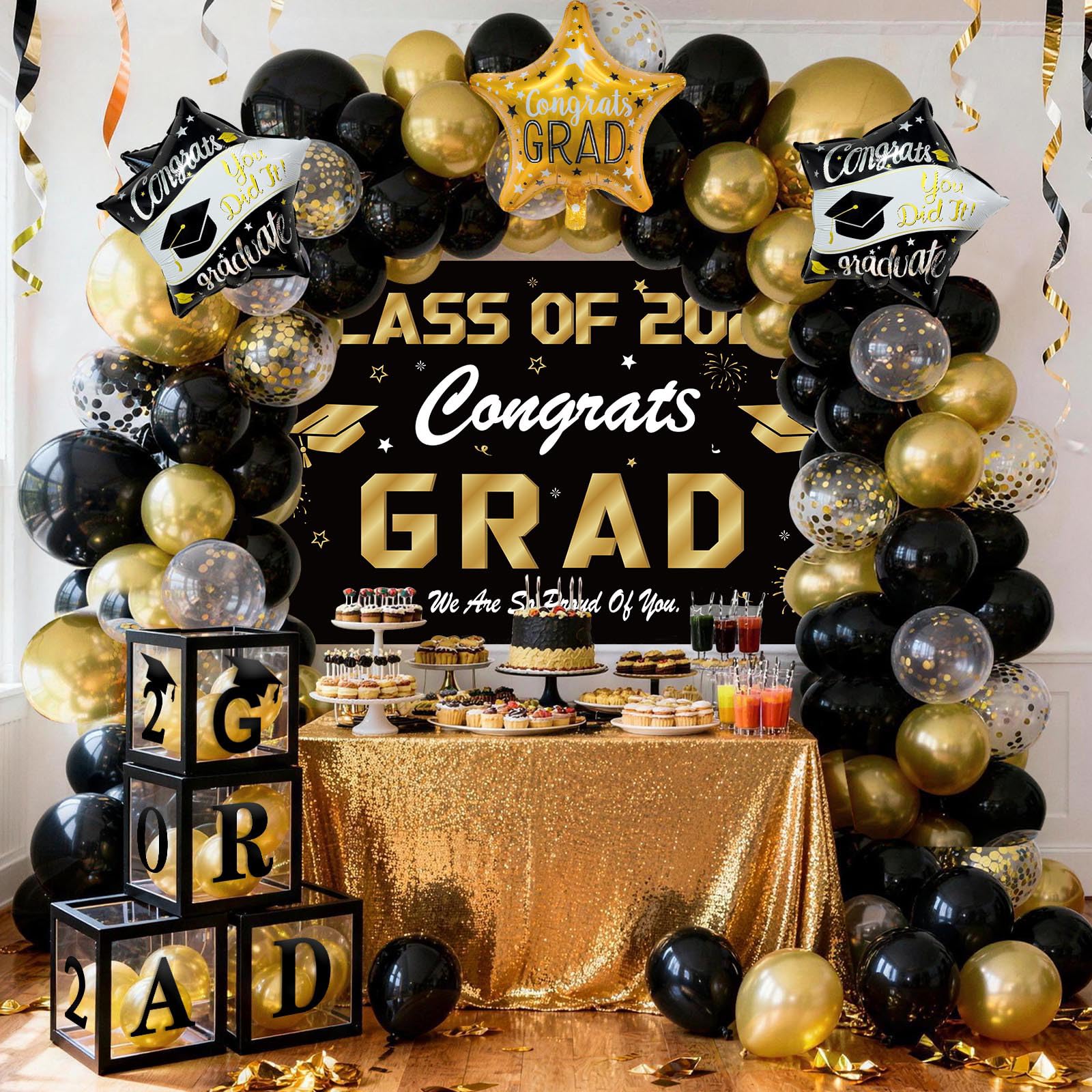 Foil star balloons for graduation