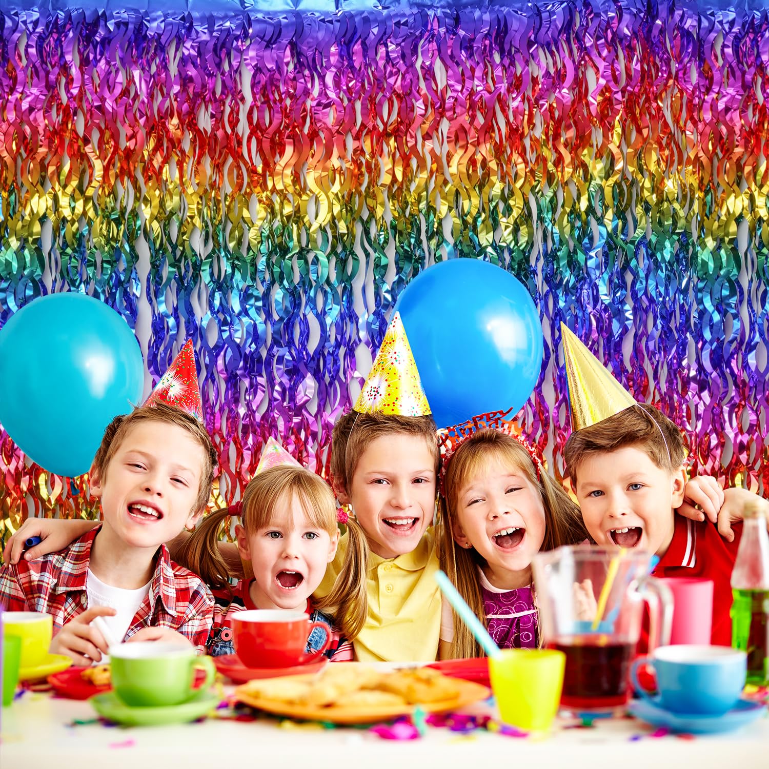 Rainbow tassel curtain set for birthdays weddings graduations