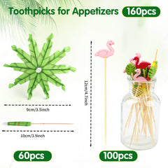 FOIMAS umbrella toothpicks 60 pieces luau styles