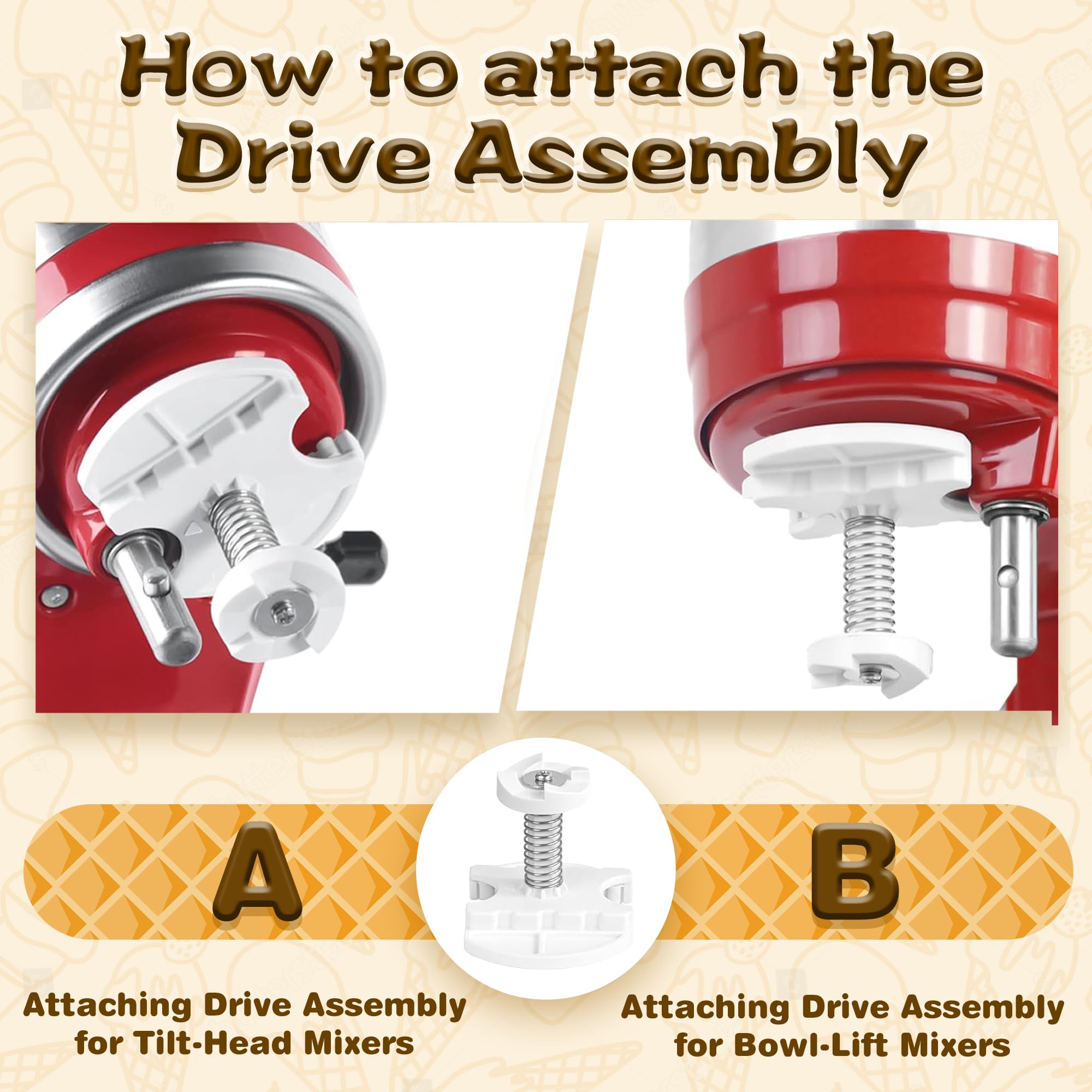 2 quart capacity ice cream maker attachment for KitchenAid