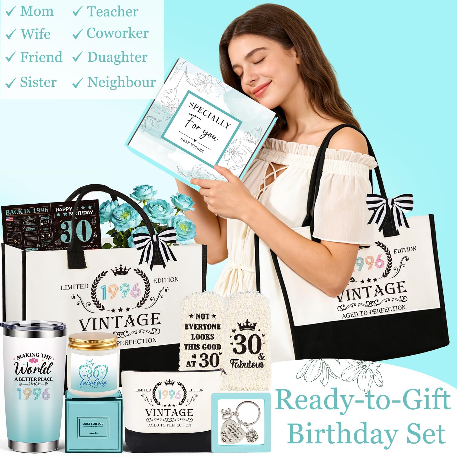 Foldable 30th birthday greeting card 1996 with gift box