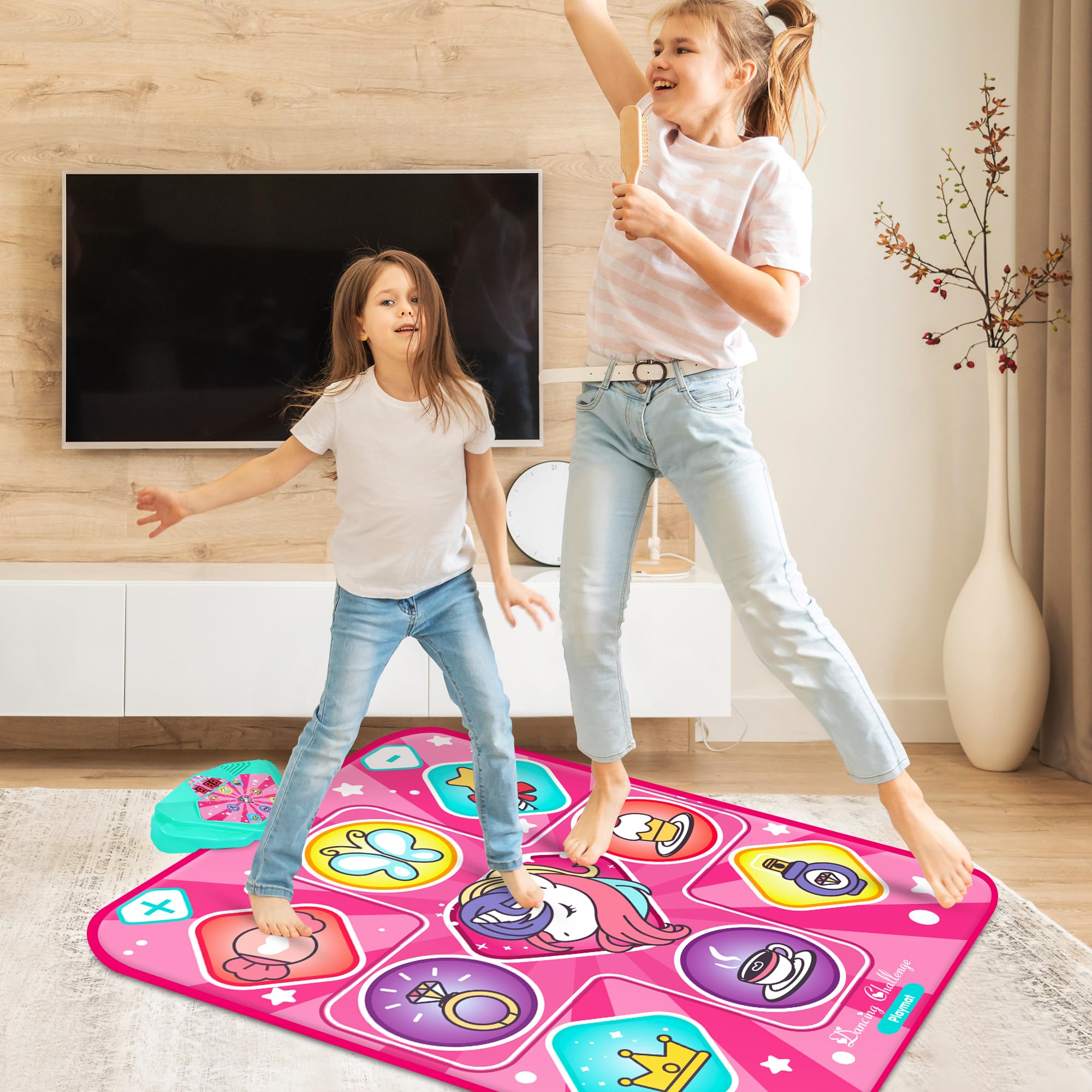 Unicorn design on dance mat for kids