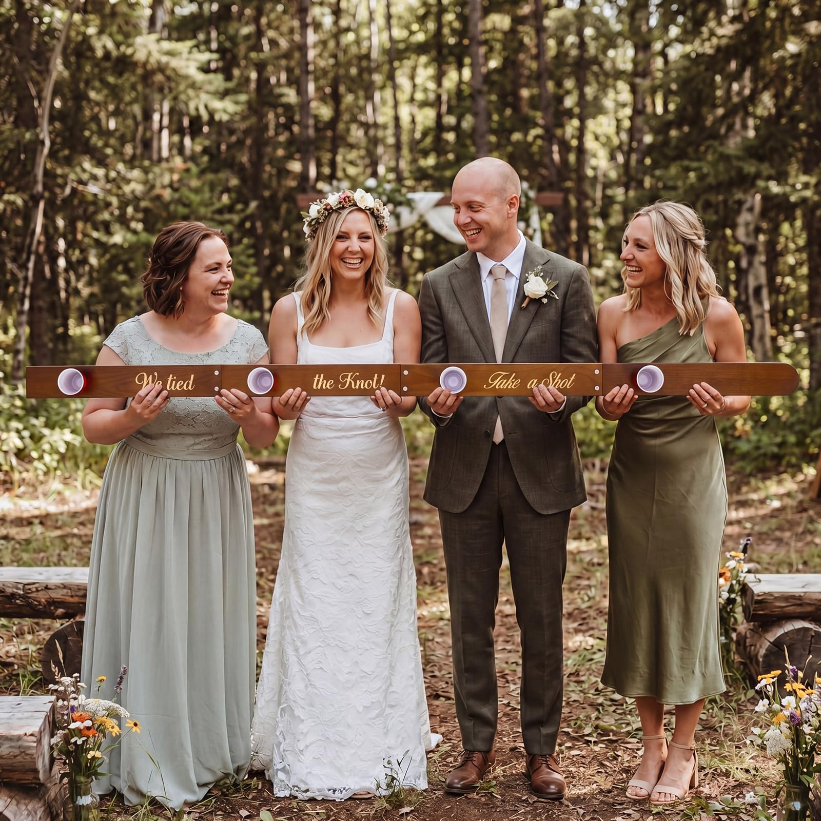 Vintage style shot board for apres ski parties