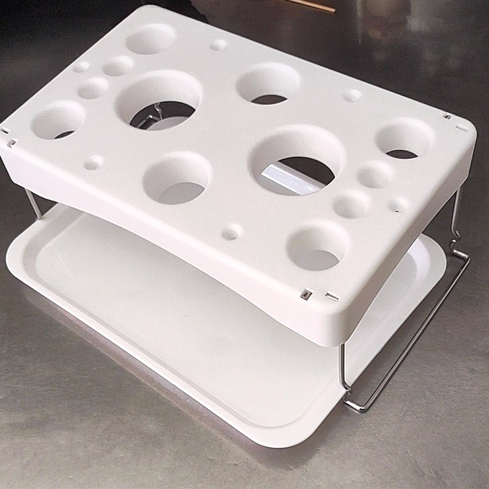 Compact folding piping bag stand for home kitchen
