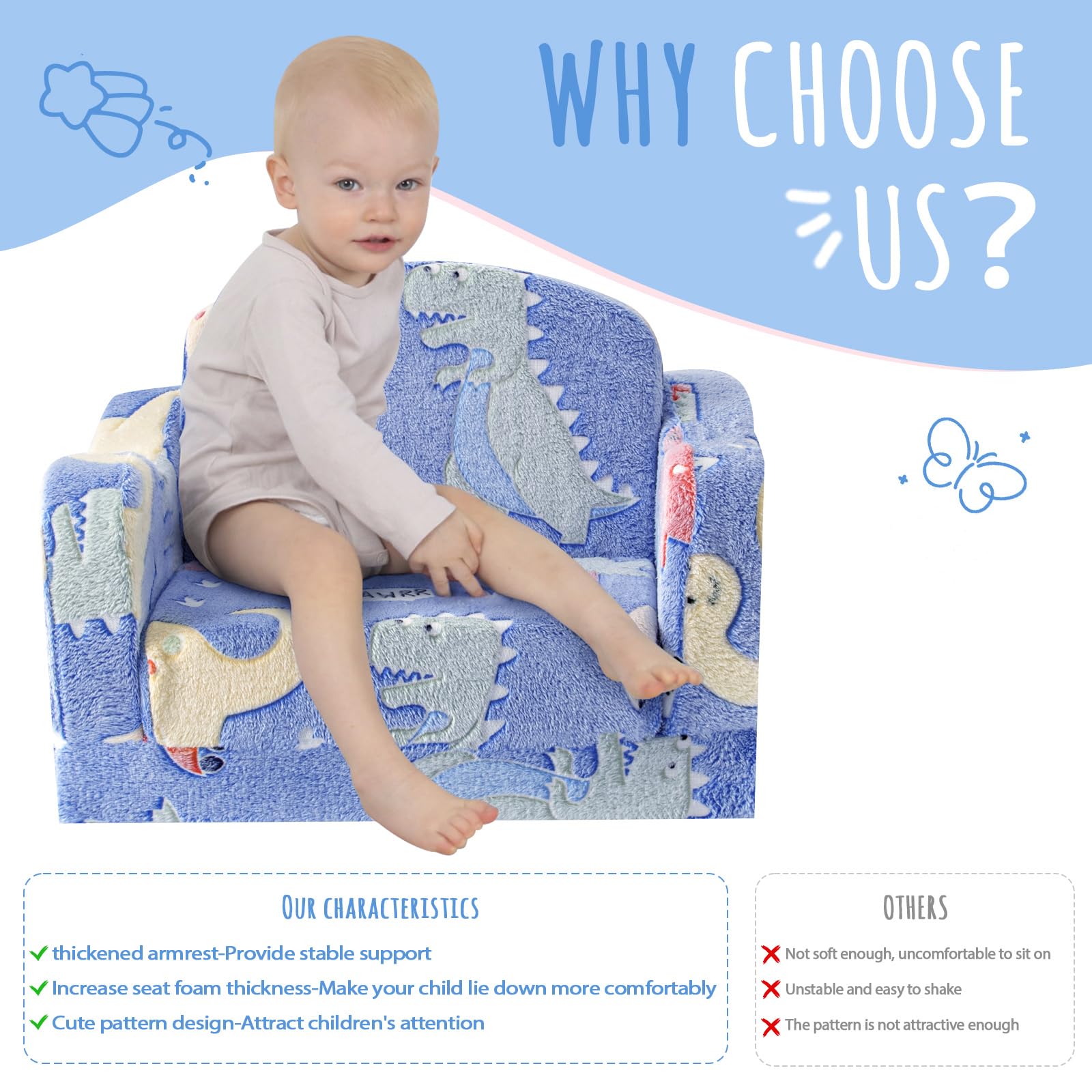 soft skin-friendly fabric with 3-inch cushion