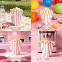 Foldable pink popcorn box for parties