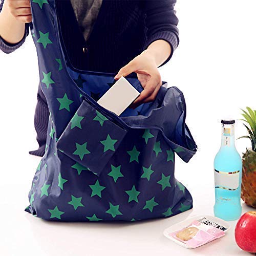 Foldable grocery bag fits in pocket
